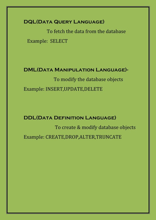 Cheat sheet SQL commands with examples and easy understanding | PDF