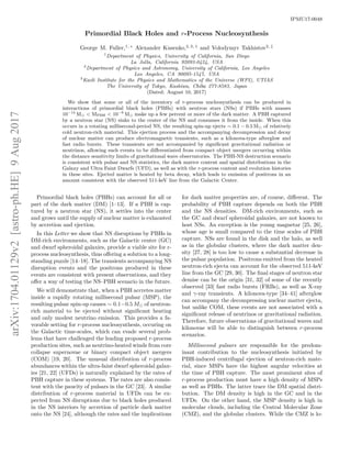 IPMU17-0048
Primordial Black Holes and r-Process Nucleosynthesis
George M. Fuller,1, ∗
Alexander Kusenko,2, 3, †
and Volod...