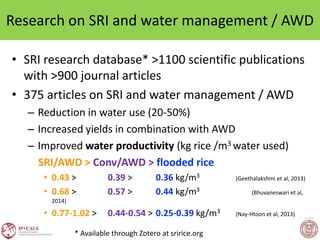 1704 - Alternate wetting and drying and the System of Rice ...