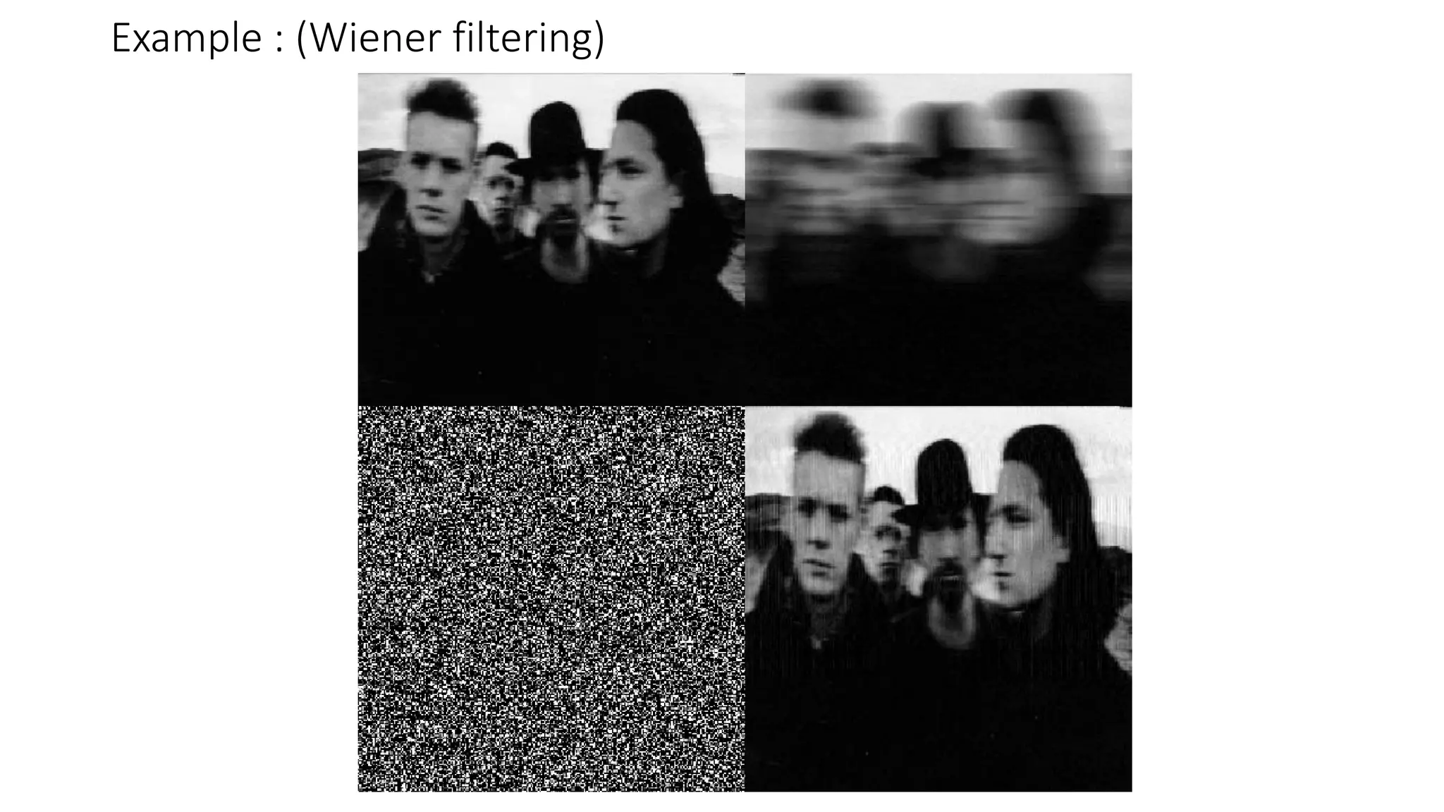 Example : (Wiener filtering)
 