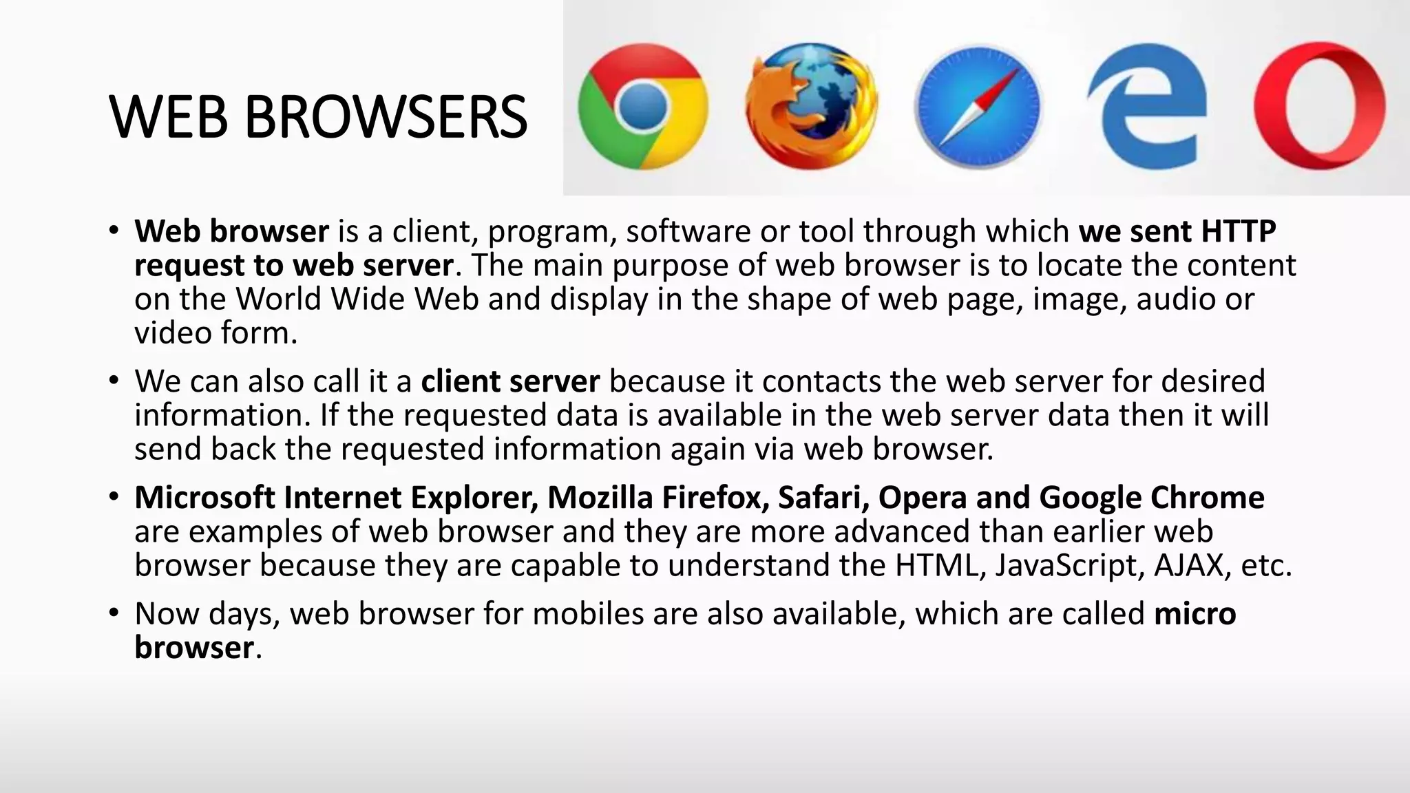 Web browser and web servers (WT) | PPT
