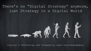 There’s no “Digital Strategy” anymore,
just Strategy in a Digital World
Digital & Technology are frequently used interchangeably
 