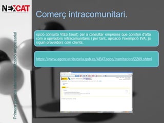 Comerç intracomunitari.Primerajornadainternacionalitzacióempresarial
 
