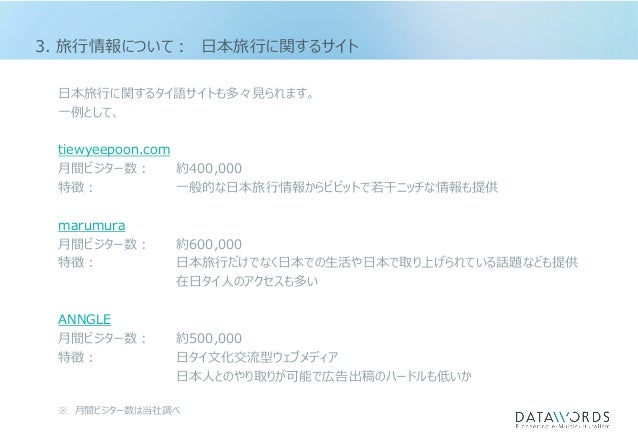 訪日タイ人観光客に向けたマーケティング戦略