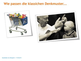 Wie passen die klassichen Denkmuster...




Kaufpfade von eShoppern / 17.05.2011
 