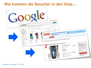 Wie kommen die Besucher in den Shop...




Kaufpfade von eShoppern / 17.05.2011
 