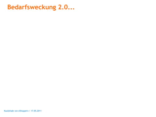 Bedarfsweckung 2.0...




Kaufpfade von eShoppern / 17.05.2011
 