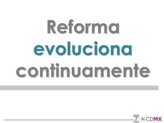Reforma
evoluciona
continuamente
 