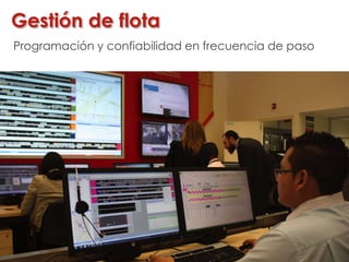 Gestión de flota
Programación y confiabilidad en frecuencia de paso
 
