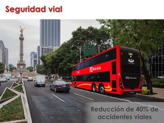 Seguridad vial
Reducción de 40% de
accidentes viales
 