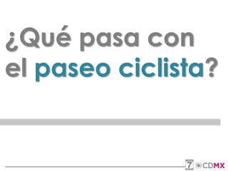 ¿Qué pasa con
el paseo ciclista?
 