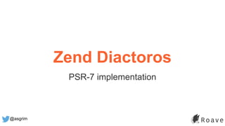 @asgrim
Zend Diactoros
PSR-7 implementation
 