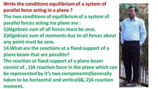 Two mark question and answer on Engineering Mechanics