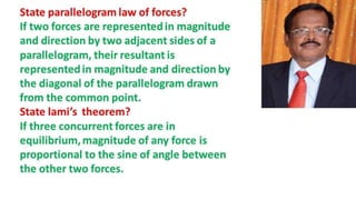 Two mark question and answer on Engineering Mechanics
