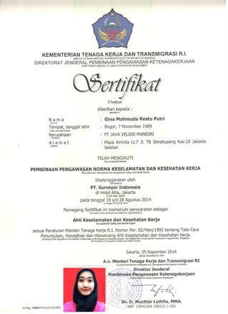 certificate AK3U
