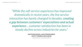 UNDERSTAND TODAY. SHAPE TOMORROW.
“While the self-service experience has improved
dramatically in recent years, the live s...