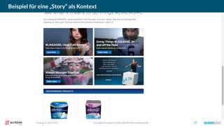 Coyright Scompler GmbH (alle Rechte vorbehalten) 37Freitag, 9. Juni 2017
Beispiel für eine „Story“ als Kontext
 