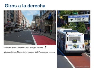Giros a la derecha
onésimo flores + rodrigo díaz
O’Farrell Street, San Francisco. Imagen: SFMTA
Webster Streer, Nueva York. Imagen: NYC Resources
 