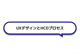 17
UXデザインとHCDプロセス
 