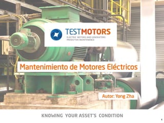 1
Mantenimiento de Motores Eléctricos
Autor: Yong Zha
KNOWING YOUR ASSET’S CONDITION
 