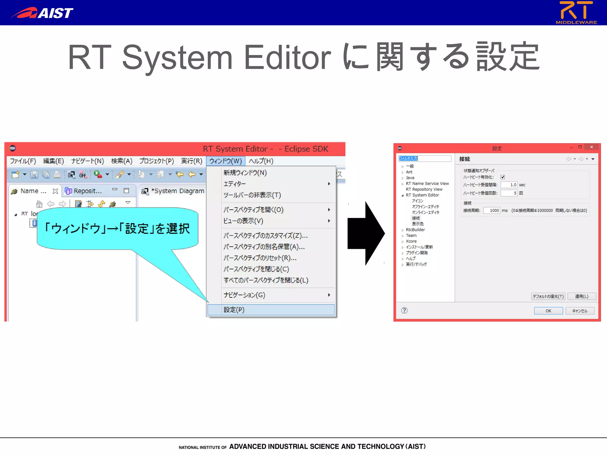 RT System Editor に関する設定
 