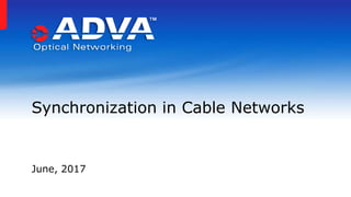 Synchronization in Cable Networks
June, 2017
 