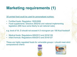 Legal framework 3 D food printing | PPTX