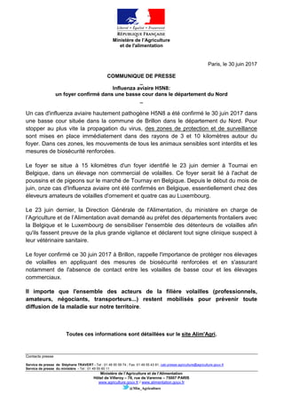 Contacts presse
Service de presse de Stéphane TRAVERT - Tel : 01 49 55 59 74 ; Fax: 01 49 55 43 81, cab-presse.agriculture...