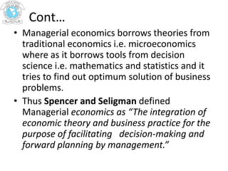 significance of managerial economics in decision making