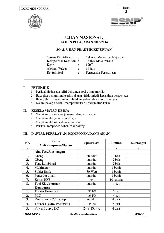 1707 P3 Spk Teknik Mekatronika