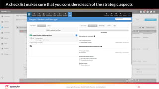 copyright Scompler GmbH (alle Rechte vorbehalten) 65
A checklist makes sure that you considered each of the strategic aspects
 