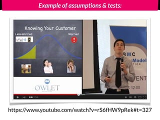 Example of assumptions & tests:
https://www.youtube.com/watch?v=rS6fHW9pRek#t=327
 