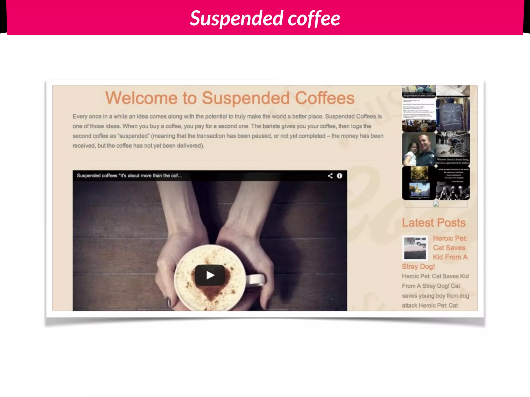 Suspended coffee
 