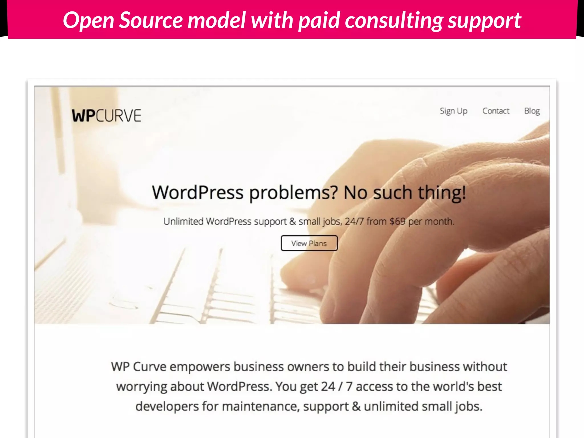 Open Source model with paid consulting support
 