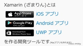 #JXUG #MSPjp
iOS アプリ
Android アプリ
UWP アプリ
 