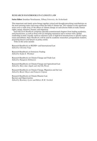 Research Handbook On Climate Disaster Law Barriers And Opportunities ...