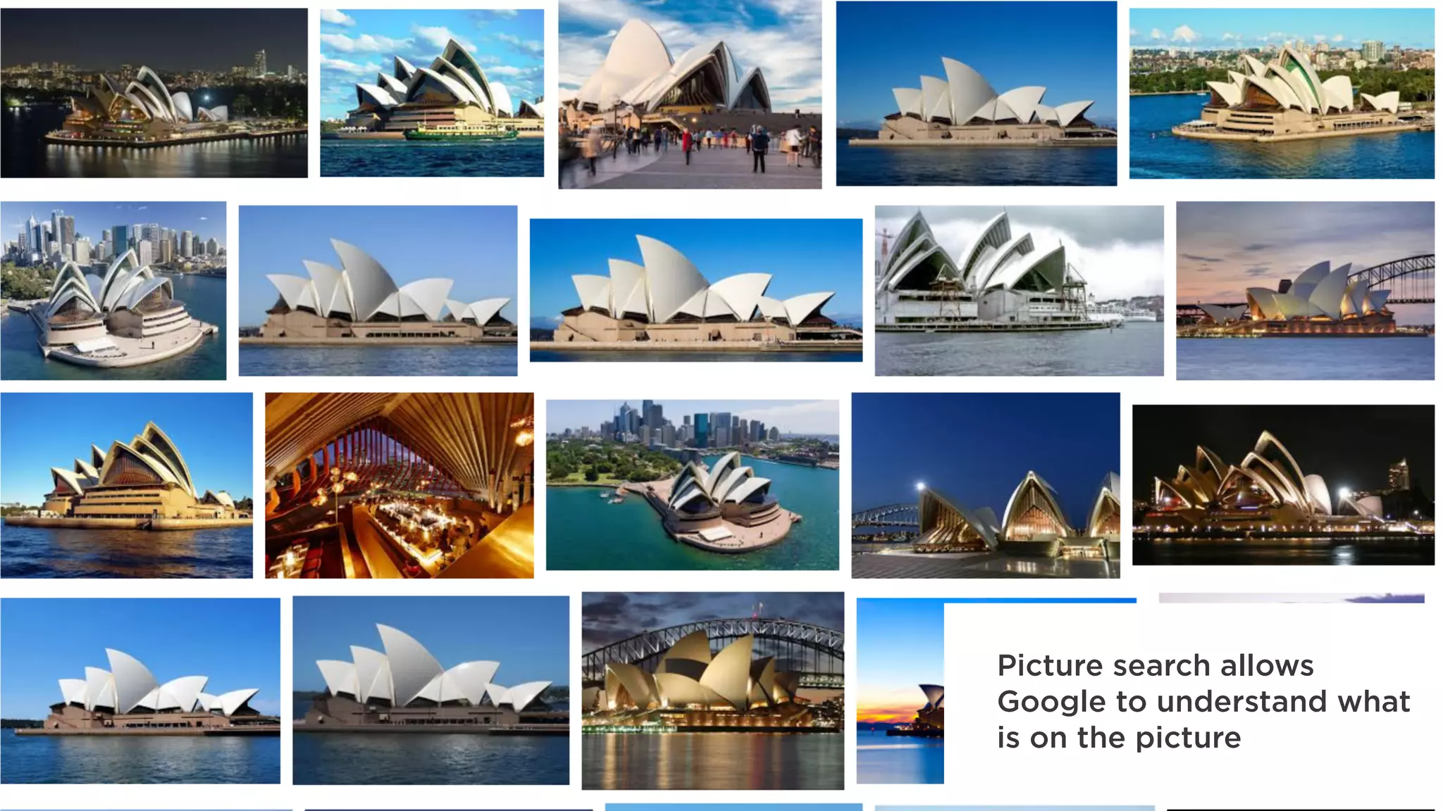 Picture search allows
Google to understand what
is on the picture
 