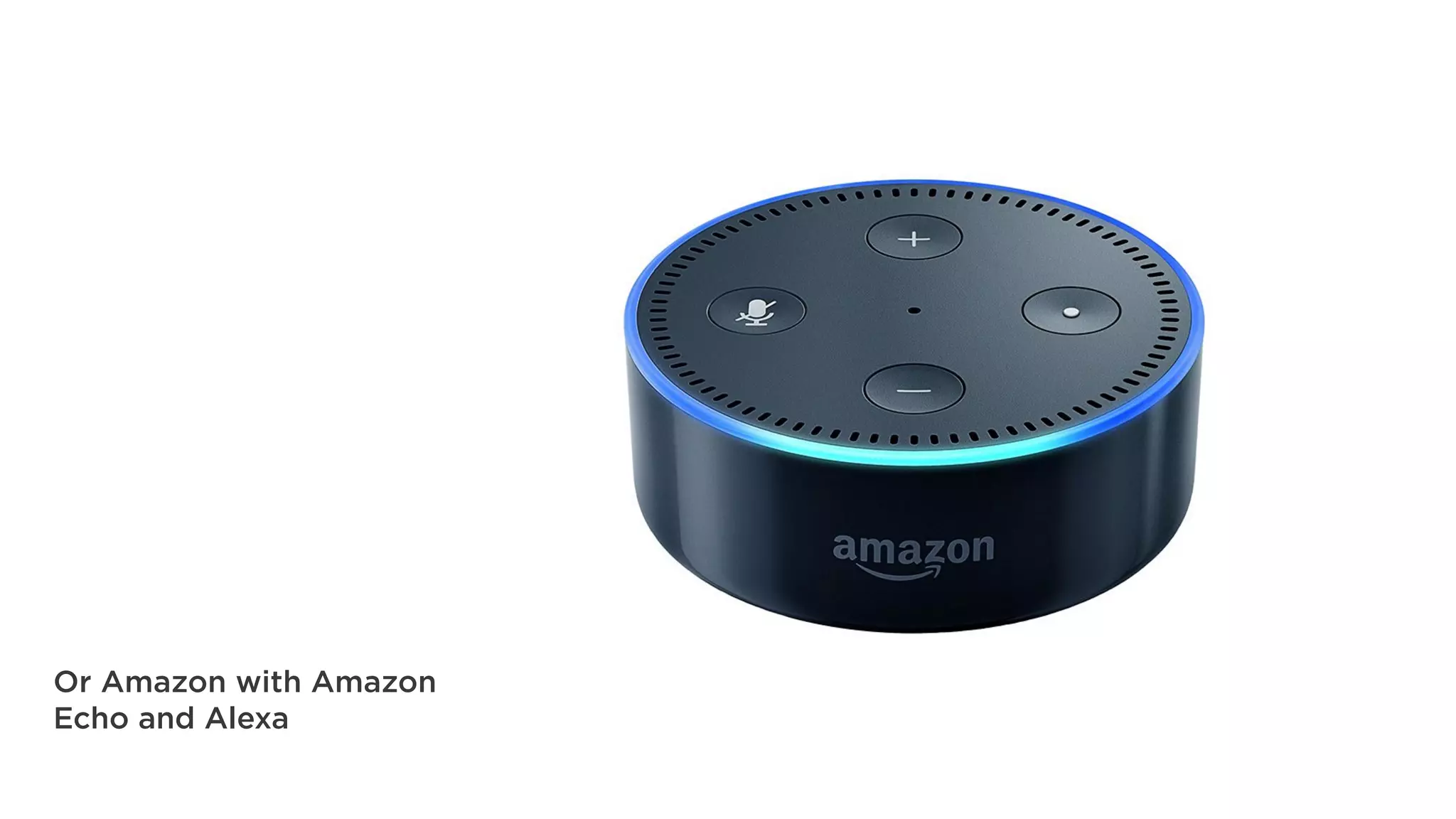 Or Amazon with Amazon
Echo and Alexa
 