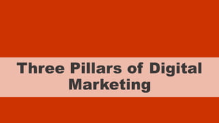 xxxxx @StoneyD
Three Pillars of Digital
Marketing
 
