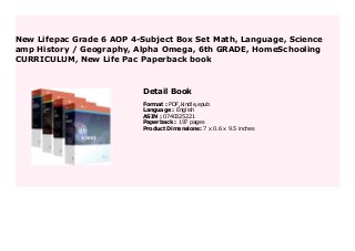 New Lifepac Grade 6 Aop 4 Subject Box Set Math Language Science Amp