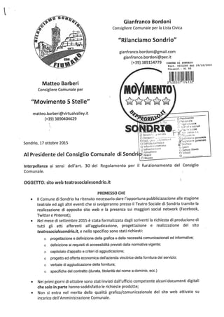Consiglio Comunale 30 ottobre 2015