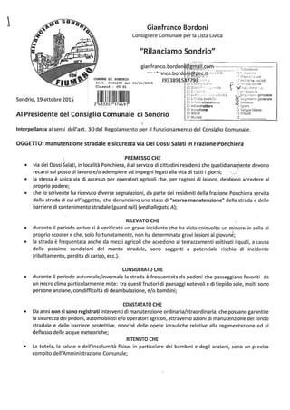 Consiglio Comunale 30 ottobre 2015