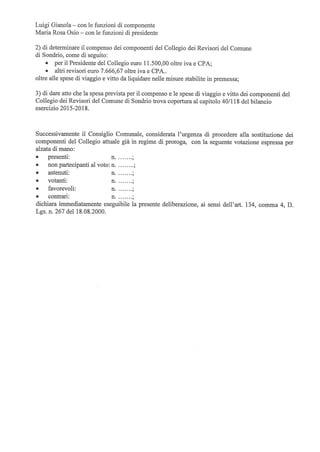 Consiglio Comunale 30 ottobre 2015