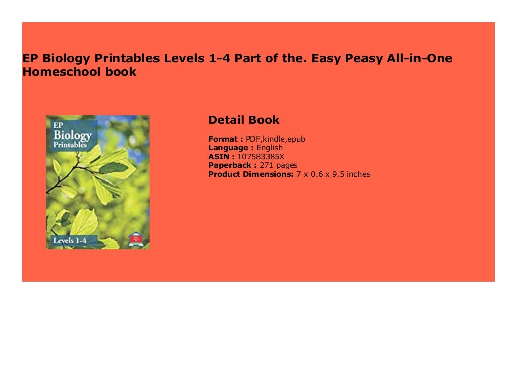 EP Biology Printables Levels 14 Part of the. Easy Peasy AllinOne Homeschool book 418