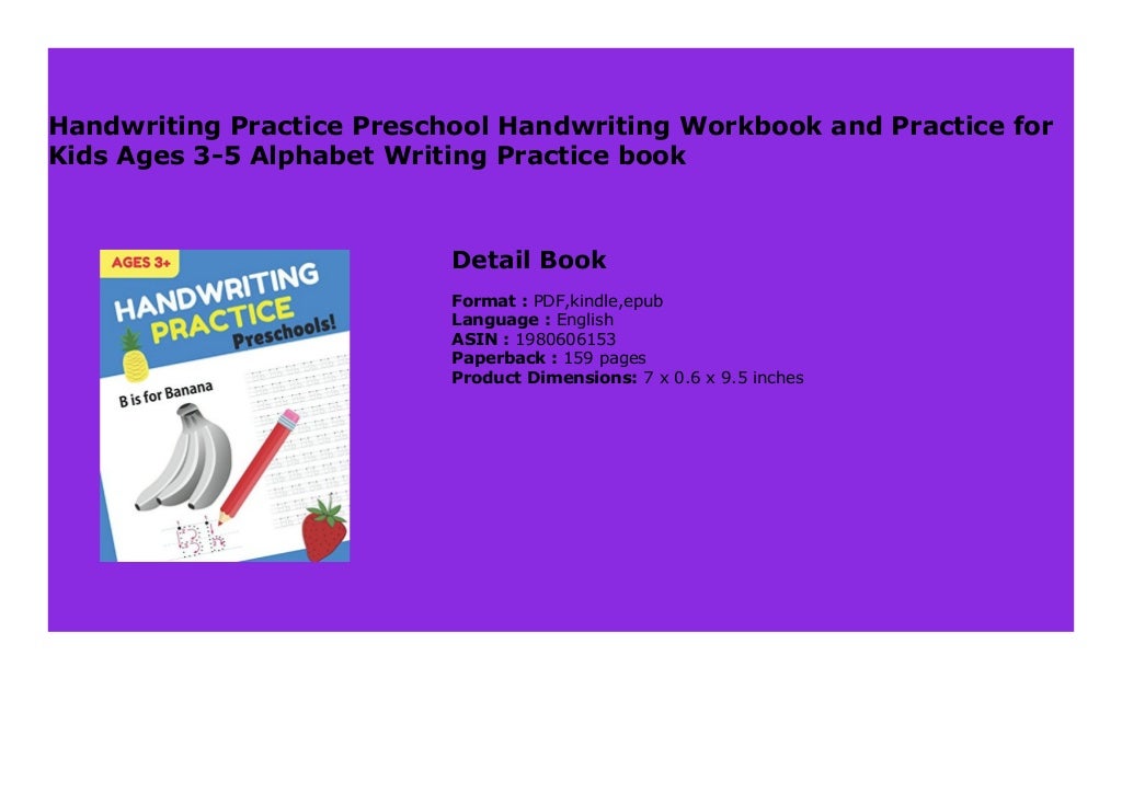 Handwriting Practice Preschool Handwriting Workbook And Practice For