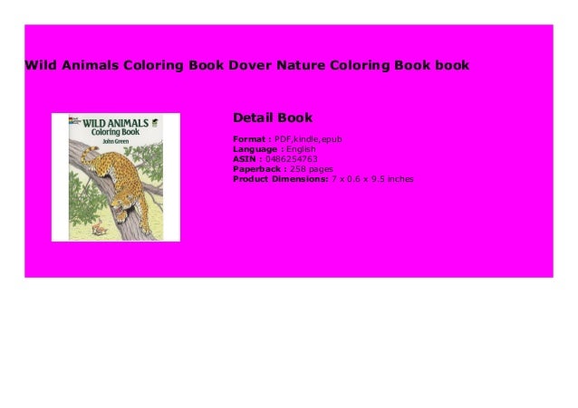Download Wild Animals Coloring Book Dover Nature Coloring Book Book 557