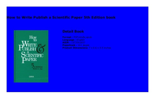 How to write publish a scientific paper 5th edition pdf image