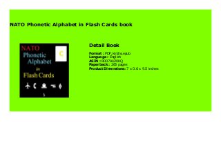 NATO Phonetic Alphabet in Flash Cards book 329