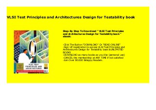 VLSI Test Principles and Architectures Design for Testability book 145