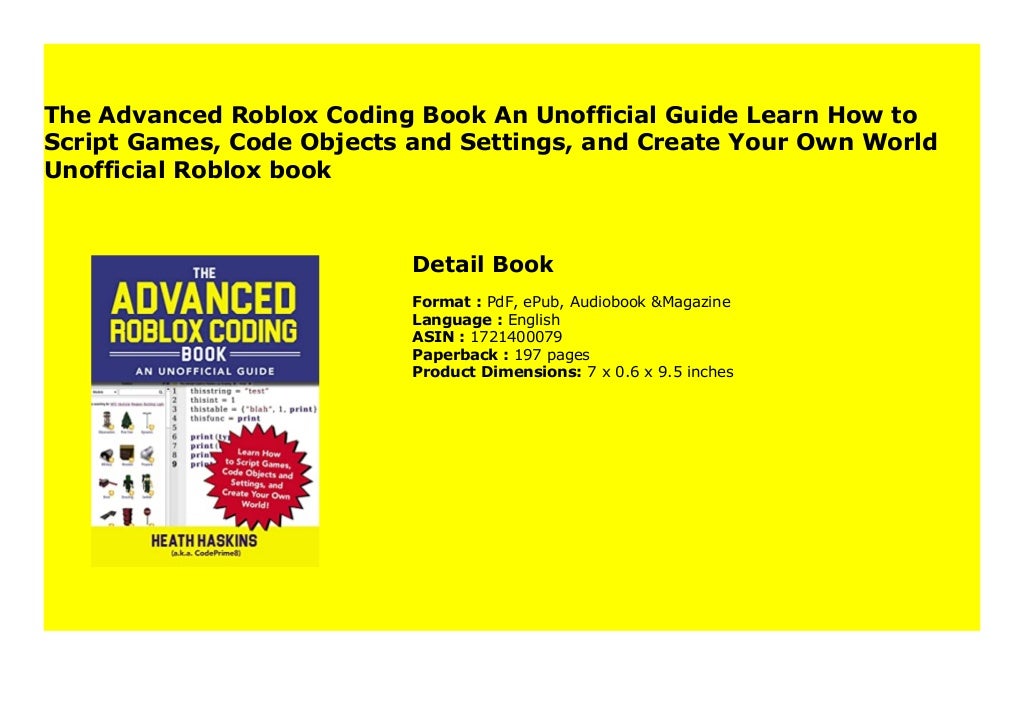 The Advanced Roblox Coding Book An Unofficial Guide Learn How to Script ...